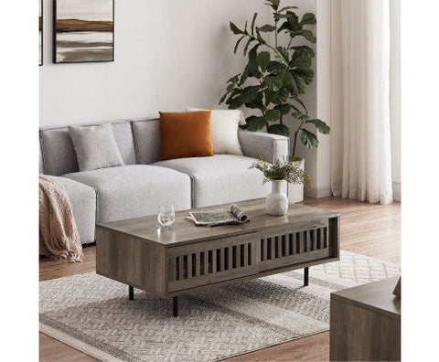 Modern Dark Coffee Table with Storage