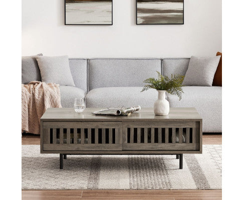 Modern Dark Coffee Table with Storage