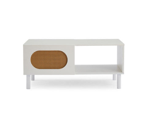 Modern design Coffee Table with Storage in White/Maple
