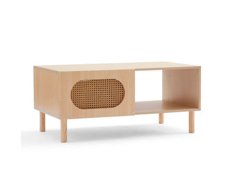 Modern design Coffee Table with Storage in White/Maple