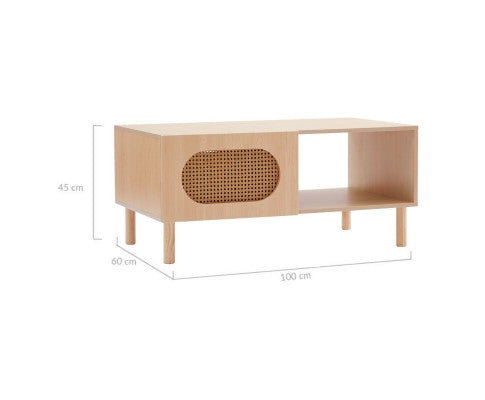 Modern design Coffee Table with Storage in White/Maple