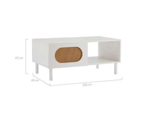 Modern design Coffee Table with Storage in White/Maple