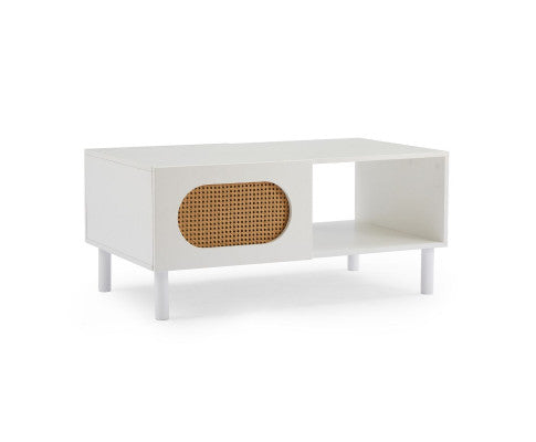 Modern design Coffee Table with Storage in White/Maple