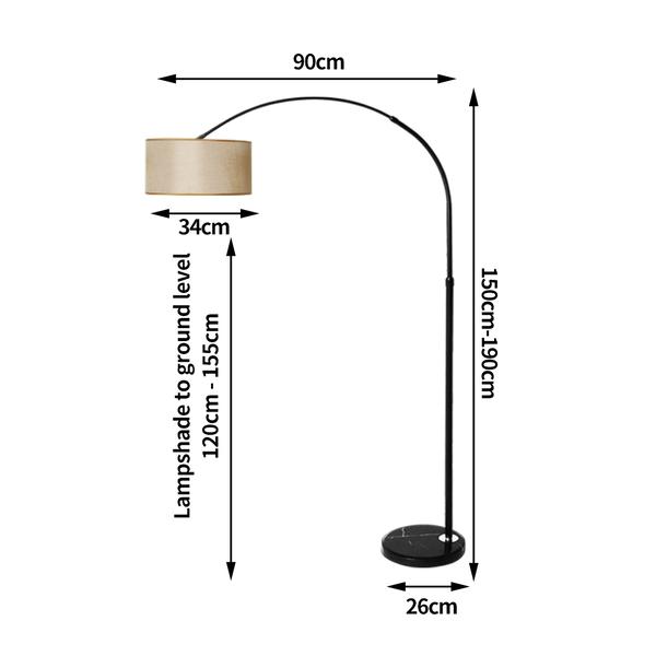 lighting Modern LED Floor Lamp Adjustable Marble Base-Black and beige