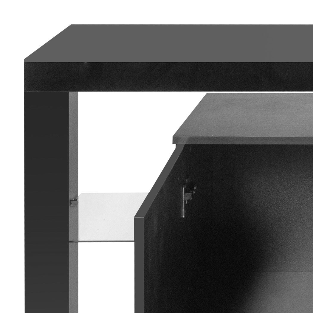 dining room Modern Sideboard Cabinet Storage Cupboard Drawers Black 192Cm