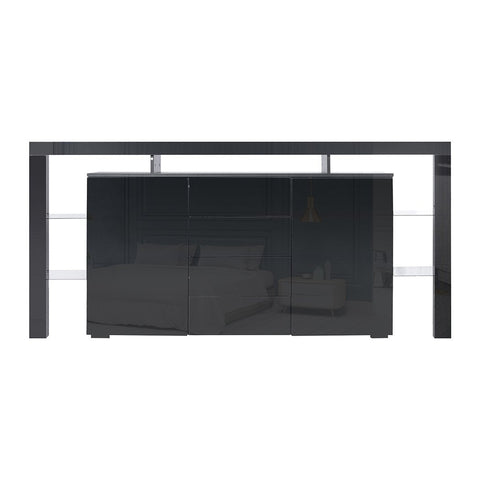 Modern Sideboard Cabinet Storage Cupboard Drawers Black 192Cm