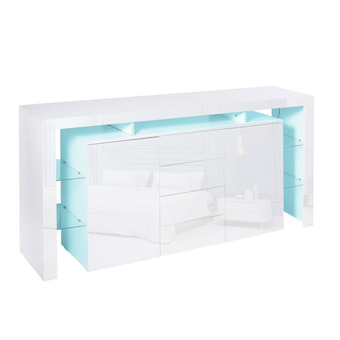 dining room Modern Sideboard Cabinet Storage Cupboard Drawers White 192Cm