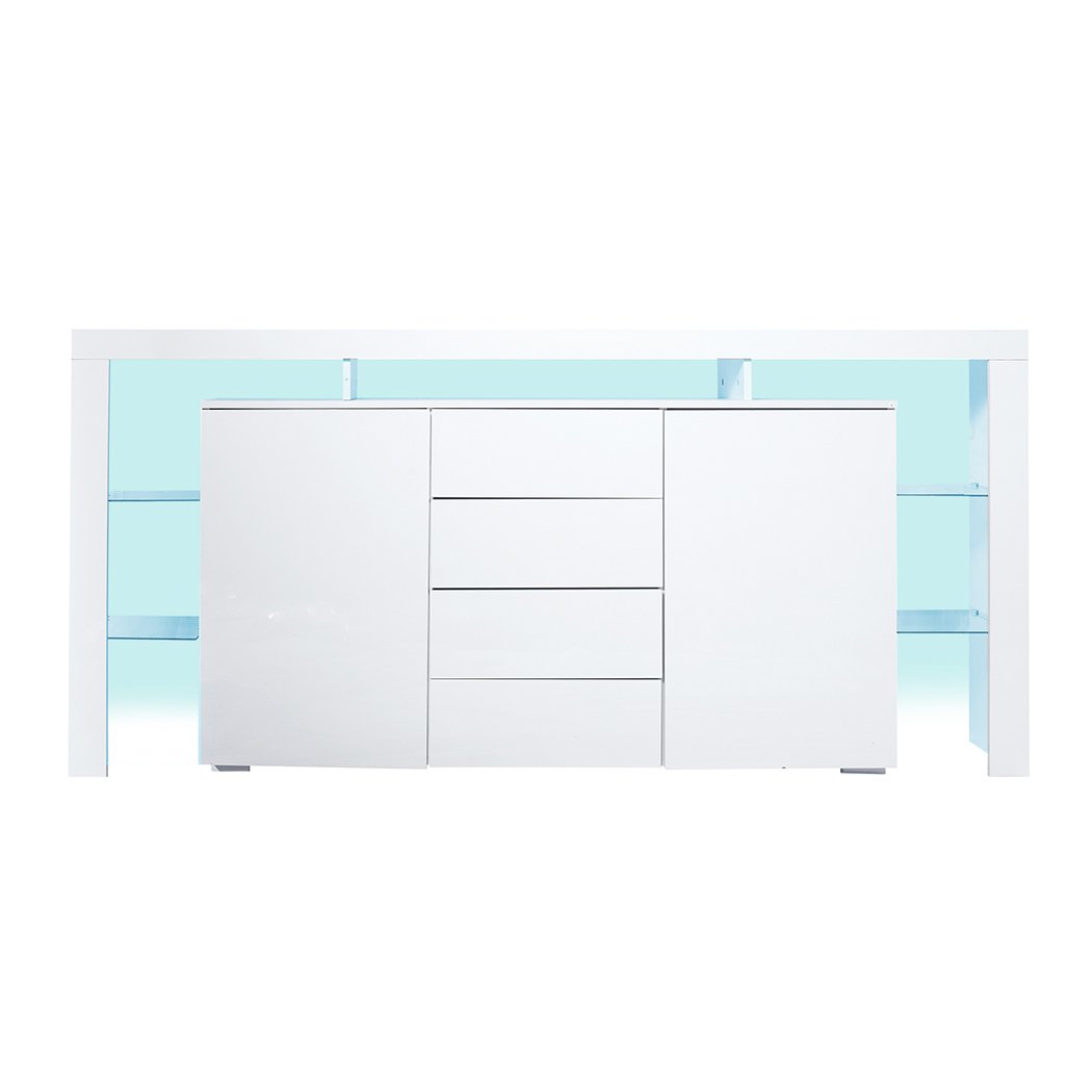 dining room Modern Sideboard Cabinet Storage Cupboard Drawers White 192Cm