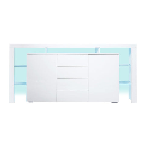 Modern Sideboard Cabinet Storage Cupboard Drawers White 192Cm