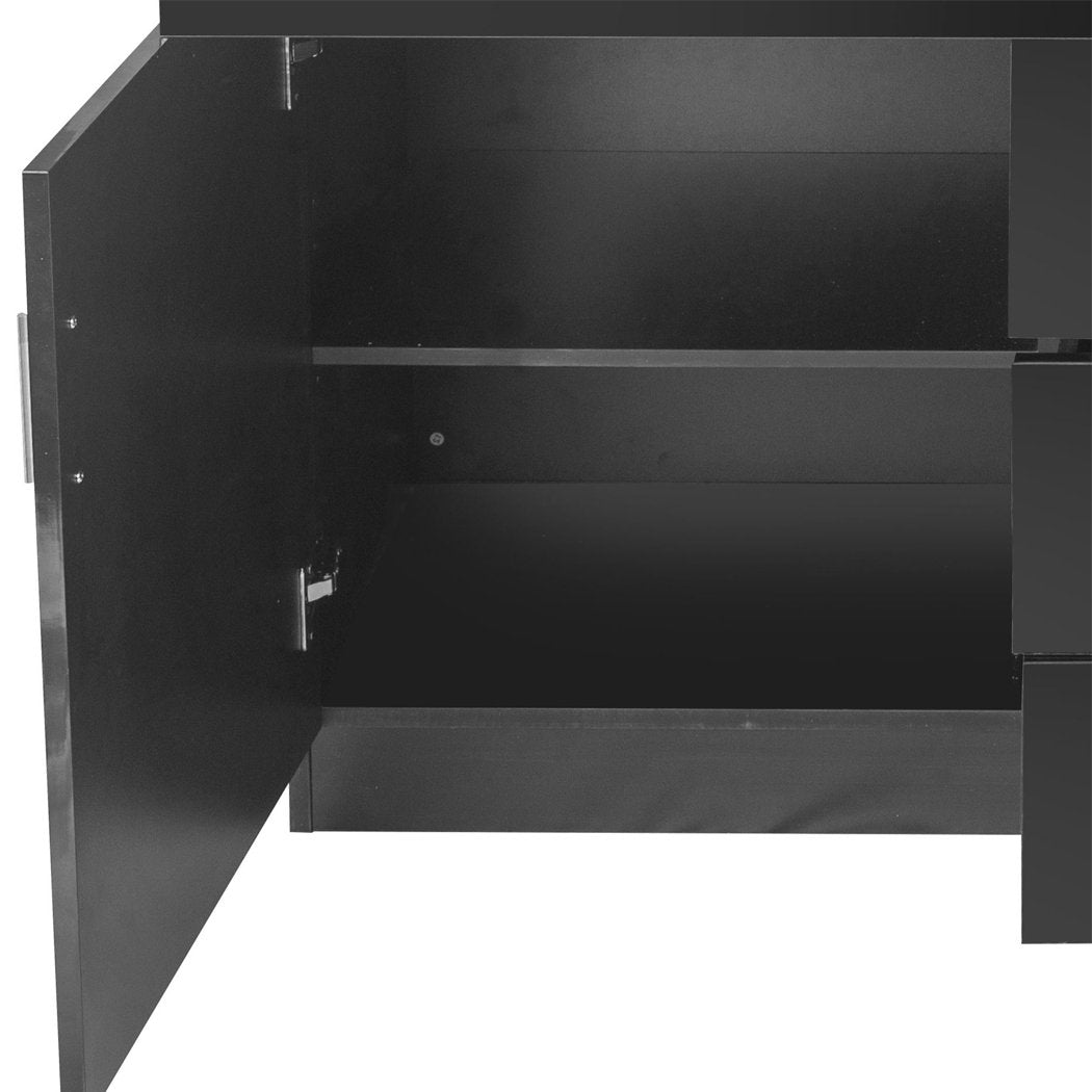 dining room Modern Sideboard Cabinet Storage Drawers Black