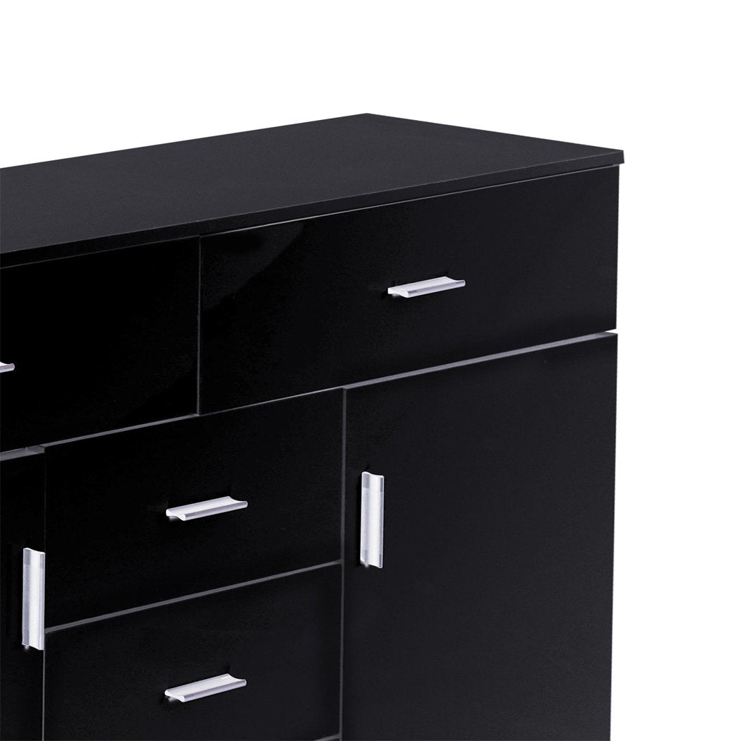 dining room Modern Sideboard Cabinet Storage Drawers Black