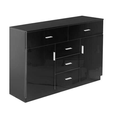 dining room Modern Sideboard Cabinet Storage Drawers Black