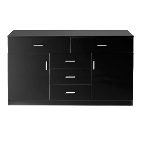 Modern Sideboard Cabinet Storage Drawers Black