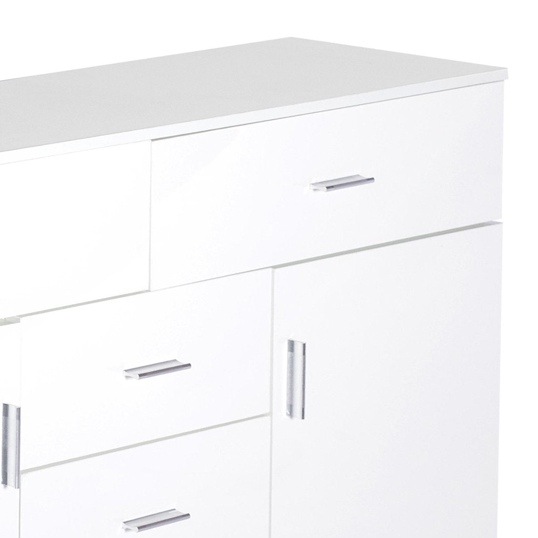 dining room Modern Sideboard Cabinet Storage Drawers White