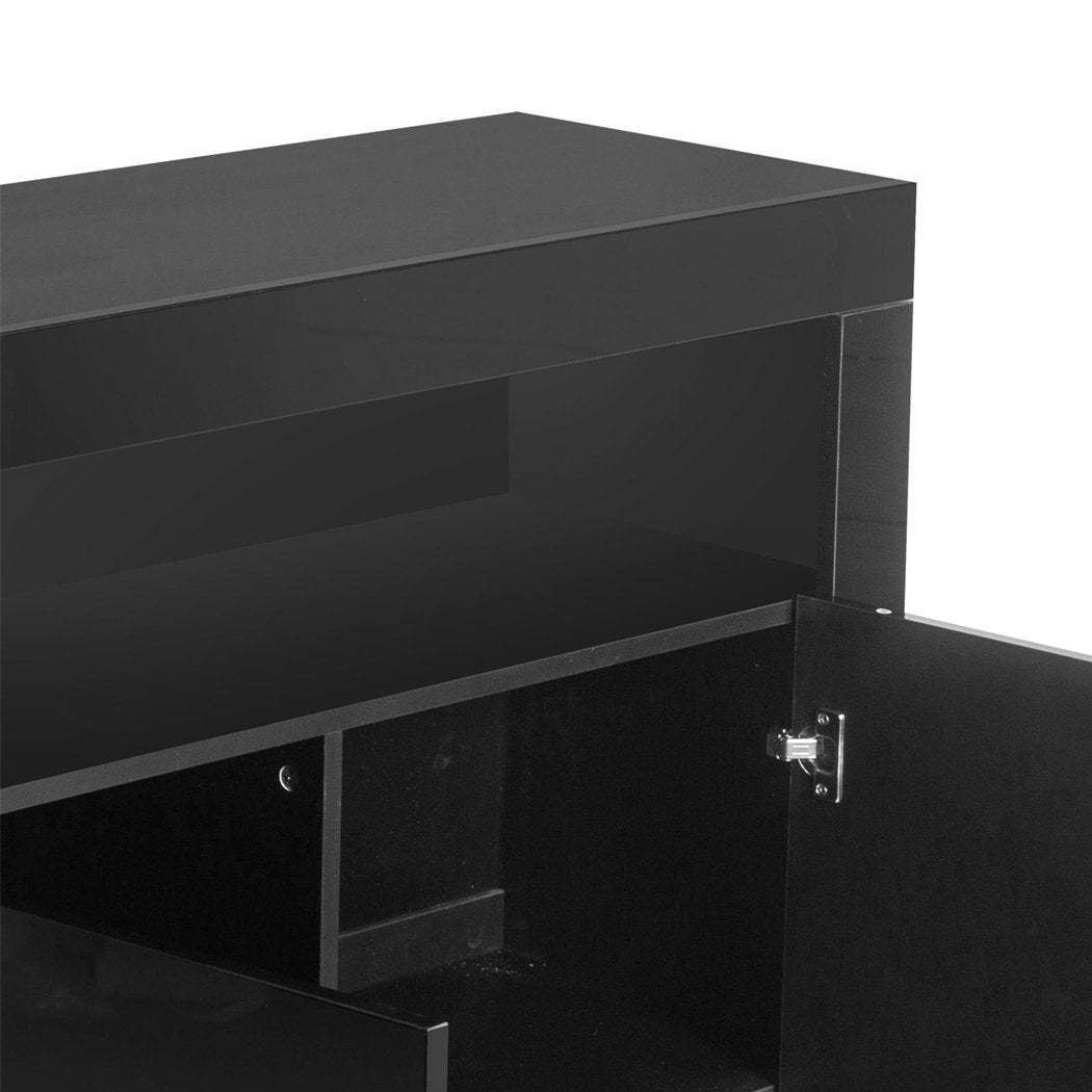 dining room Modern Sideboard Cabinet Storage Furniture Led Black