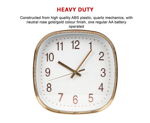 Modern Wall Clock Rose Gold