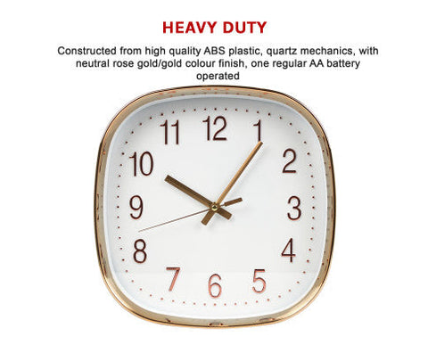 Modern Silent Wall Clock - Non-Ticking Quartz Battery Operated Gold