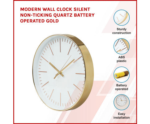 Modern Wall Clock Round Gold