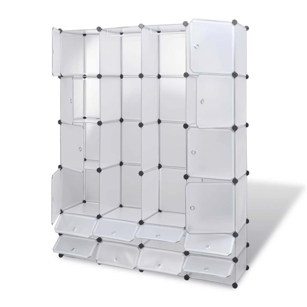 Modular Cabinet 18 Compartments White 37x146x180.5 cm