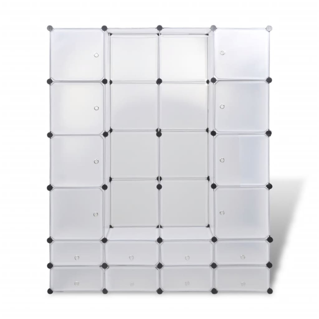 Modular Cabinet 18 Compartments White 37x146x180.5 cm