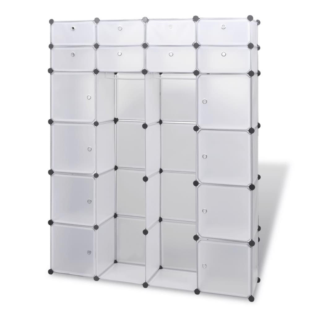 Modular Cabinet 18 Compartments White 37x146x180.5 cm
