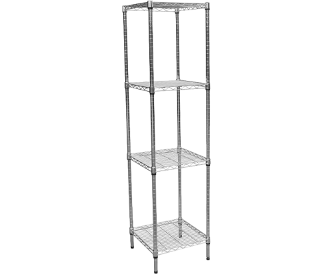 Modular Chrome Wire Storage Shelf 450 x 450 x 1800 Steel Shelving