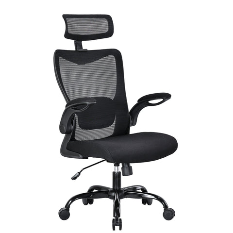 MONA Ergonomic High Back Flipped Armrest Task Chair In Grey/Black