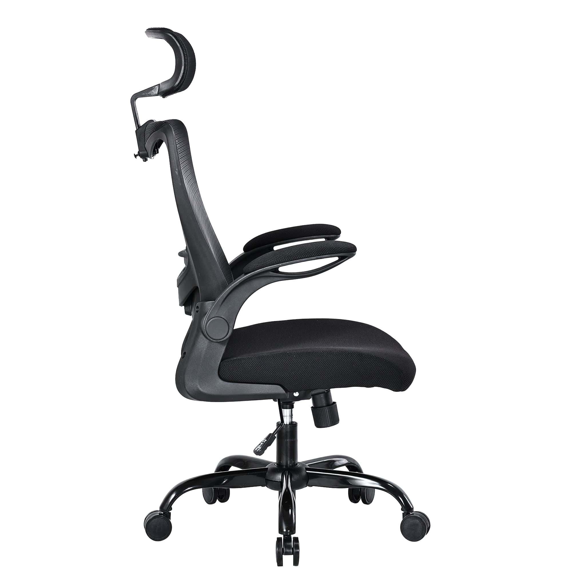 MONA Ergonomic High Back Flipped Armrest Task Chair In Grey/Black