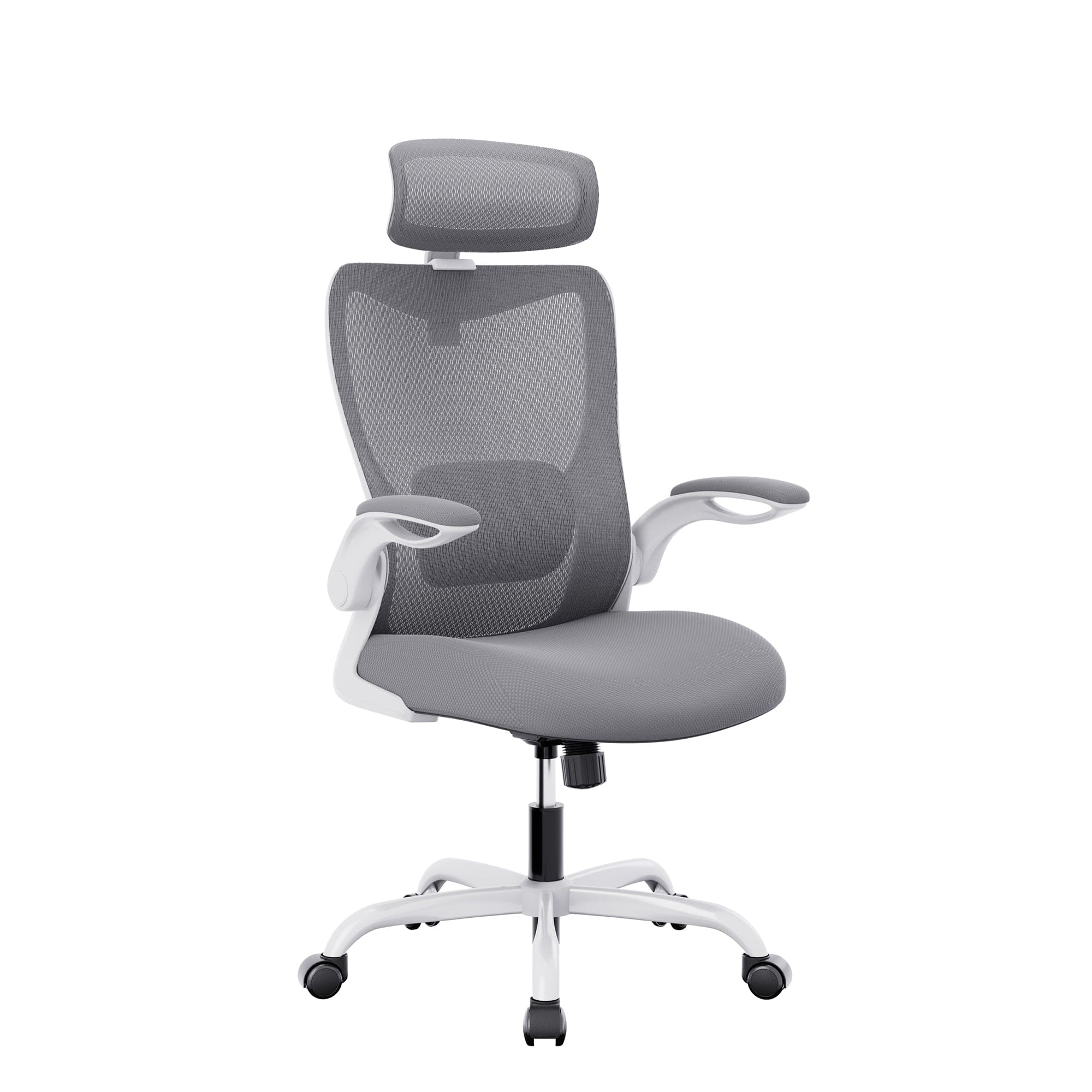 MONA Ergonomic High Back Flipped Armrest Task Chair In Grey/Black