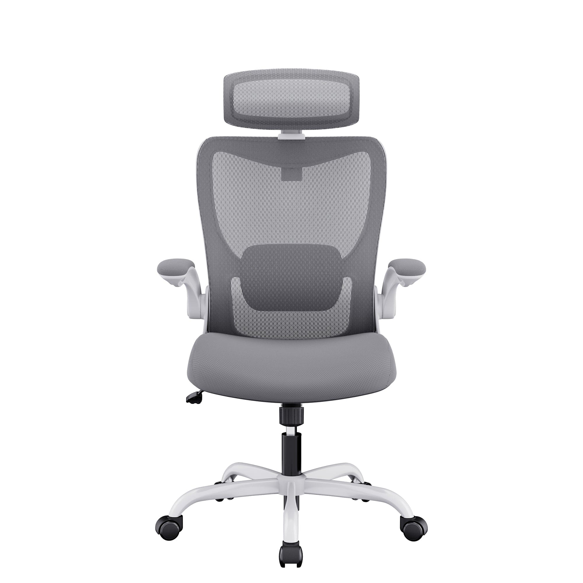 MONA Ergonomic High Back Flipped Armrest Task Chair In Grey/Black