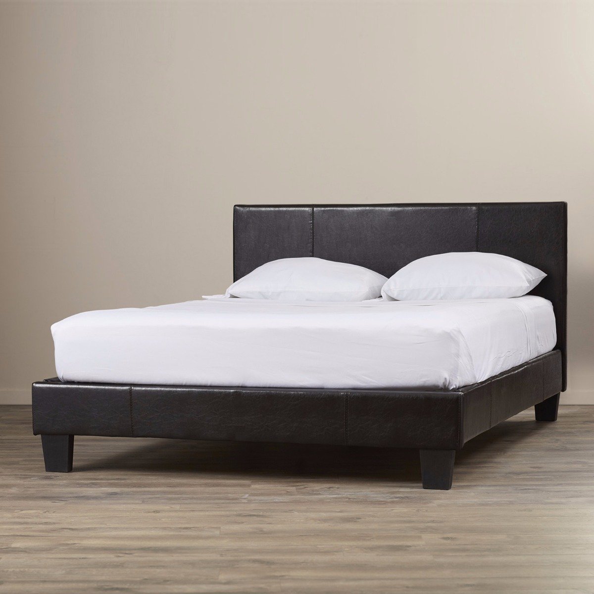 Bedroom Mondeo PU Leather Double Black Bed