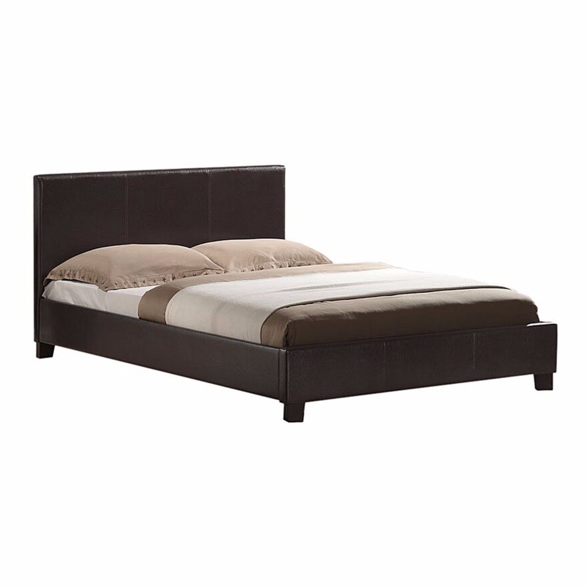 Bedroom Mondeo PU Leather Double Brown Bed