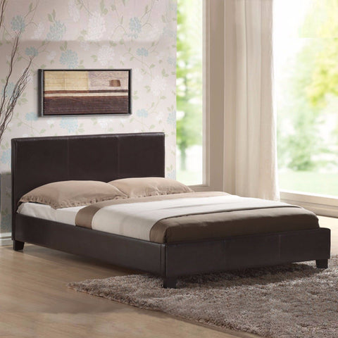 Bedroom Mondeo PU Leather Double Brown Bed