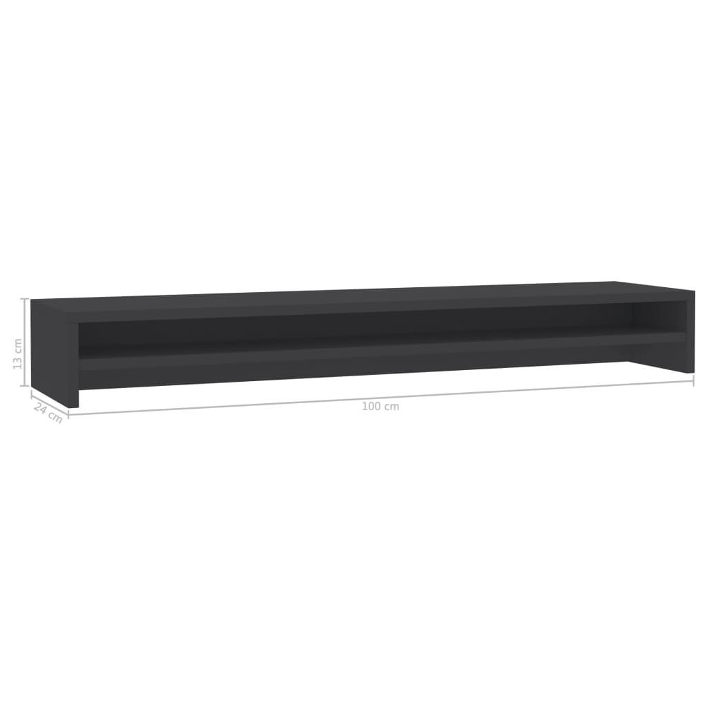 Monitor Stand Grey 100x24x13 cm Chipboard