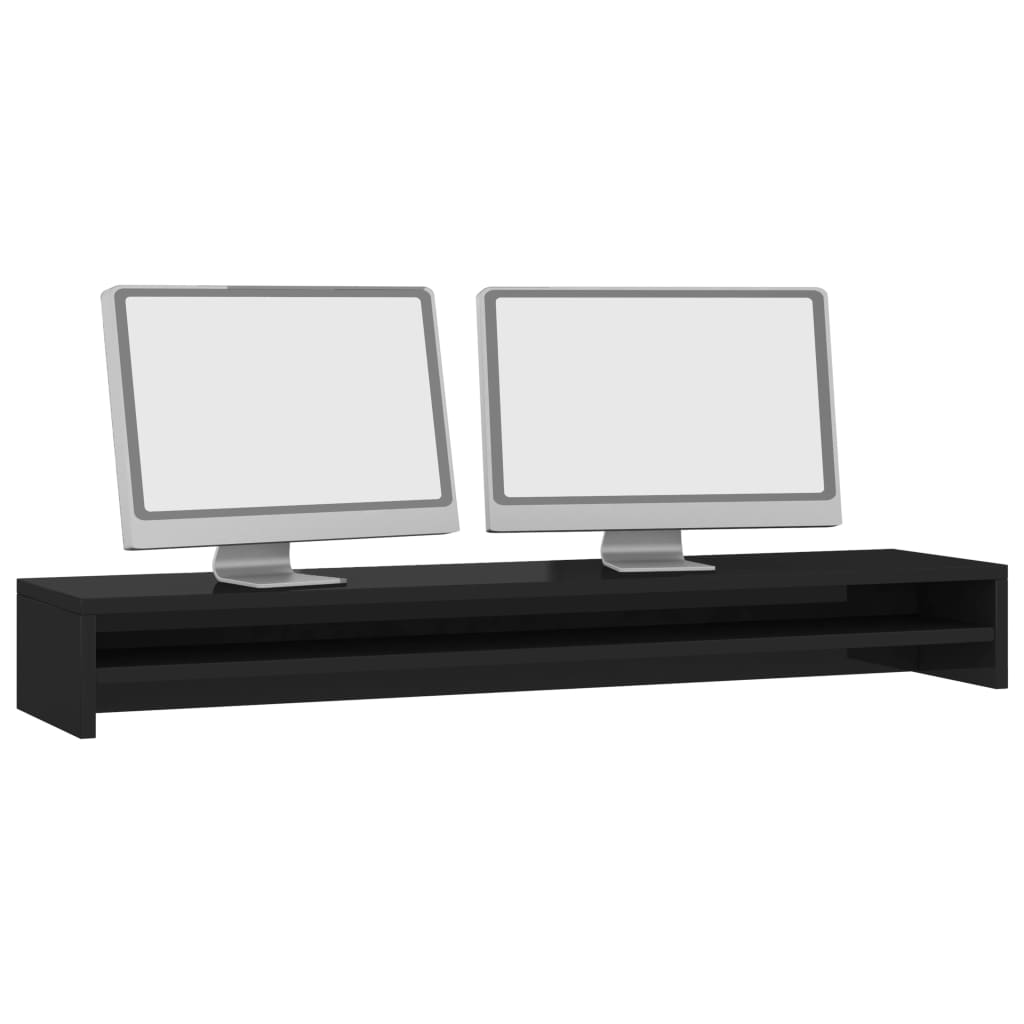 Monitor Stand High Gloss Black 100x24x13 cm Chipboard