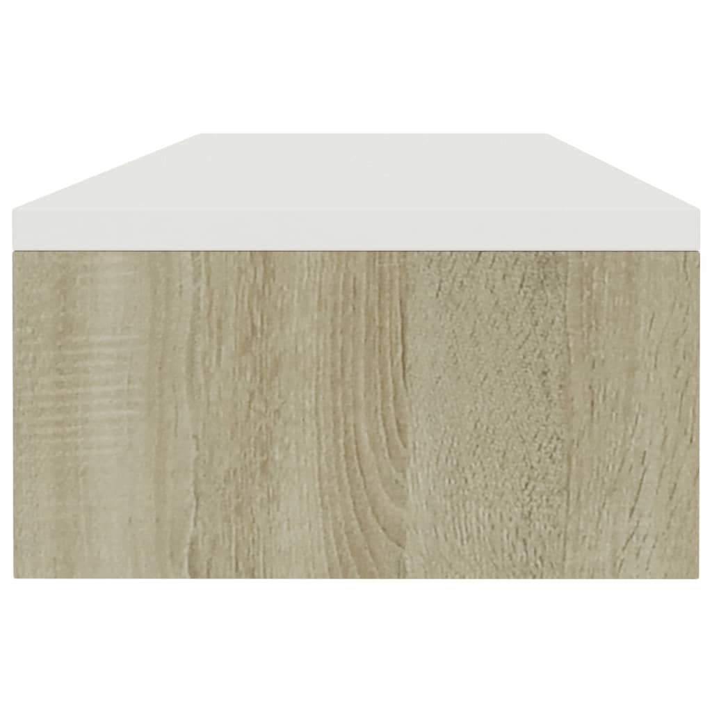Monitor Stand White and Sonoma Oak 100x24x13 cm Chipboard