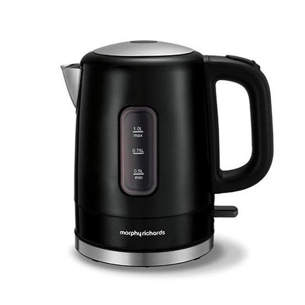 Morphy Richards 1L Accents Stainless Steel Electric Kettle Black