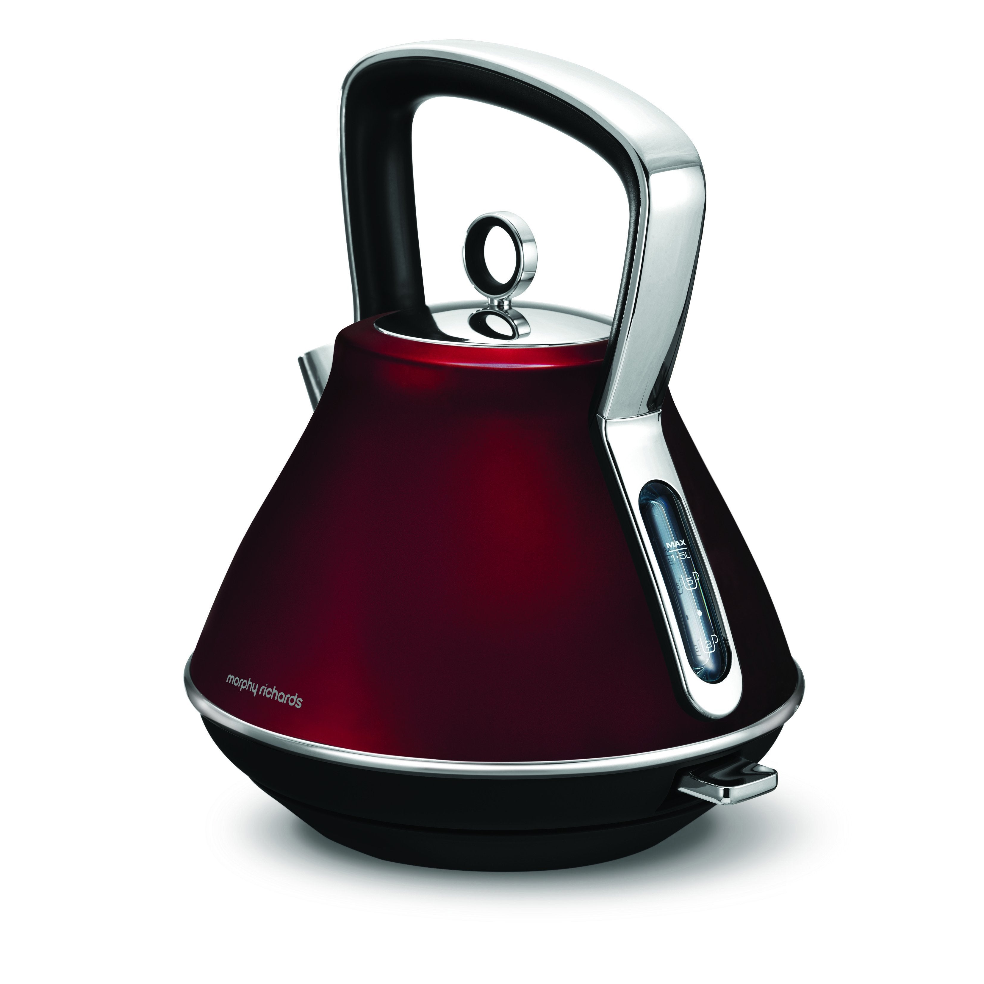 Morphy Richards 2200W Evoke 1.5L Pyramid Red Stainless Steel Kettle