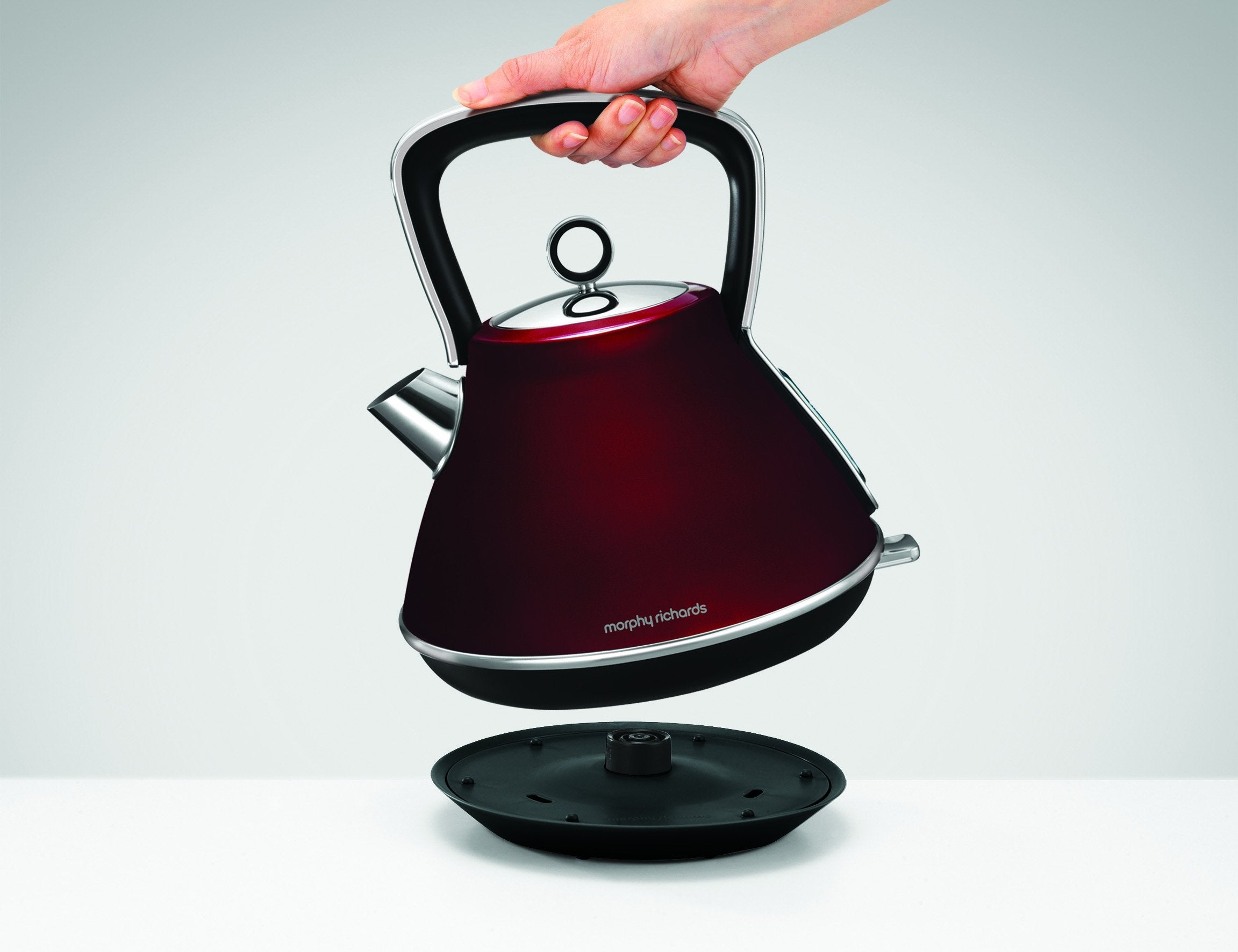 Morphy Richards 2200W Evoke 1.5L Pyramid Red Stainless Steel Kettle