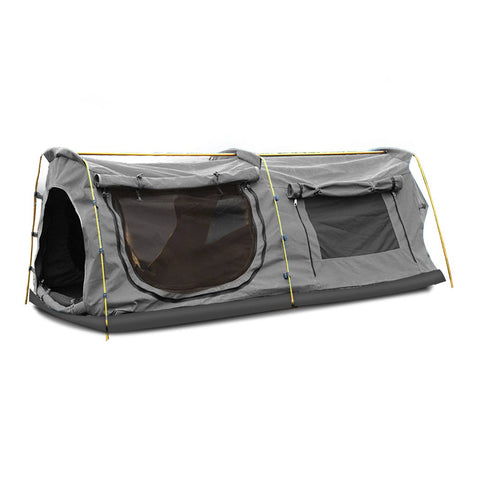 camping / hiking Mountview Double King Swag Camping Swags Canvas Dome Tent Hiking Mattress Grey