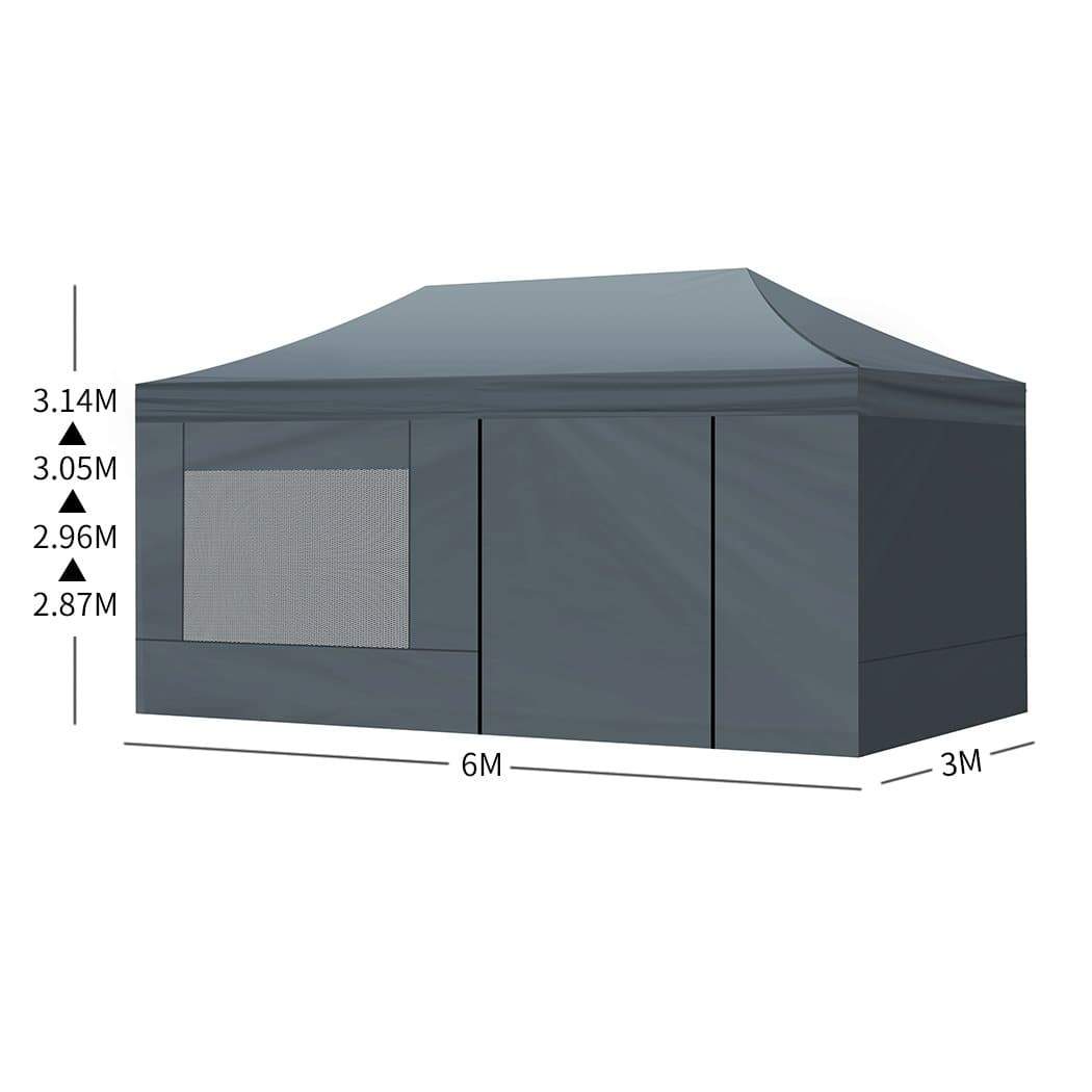 outdoor living Mountview Gazebo Tent 3x6 Outdoor Marquee Gazebos Camping Canopy Mesh Side Wall