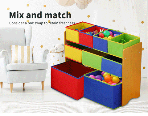 Kids Products Multi-bin Kids Toy Box-Nature