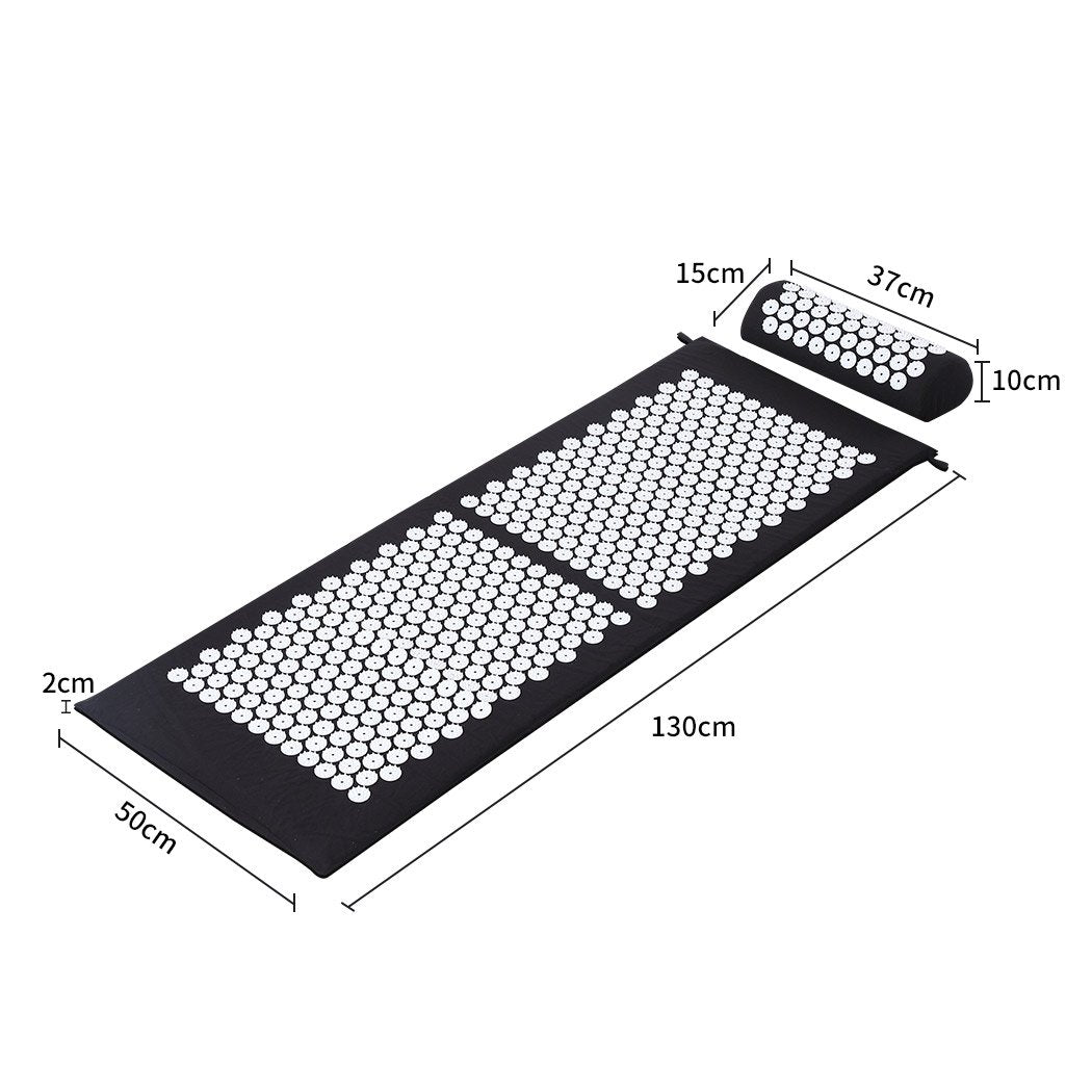 Health Fitness&Sport Muscle tension and pain relief Acupressure Mat Black 130 x 50cm