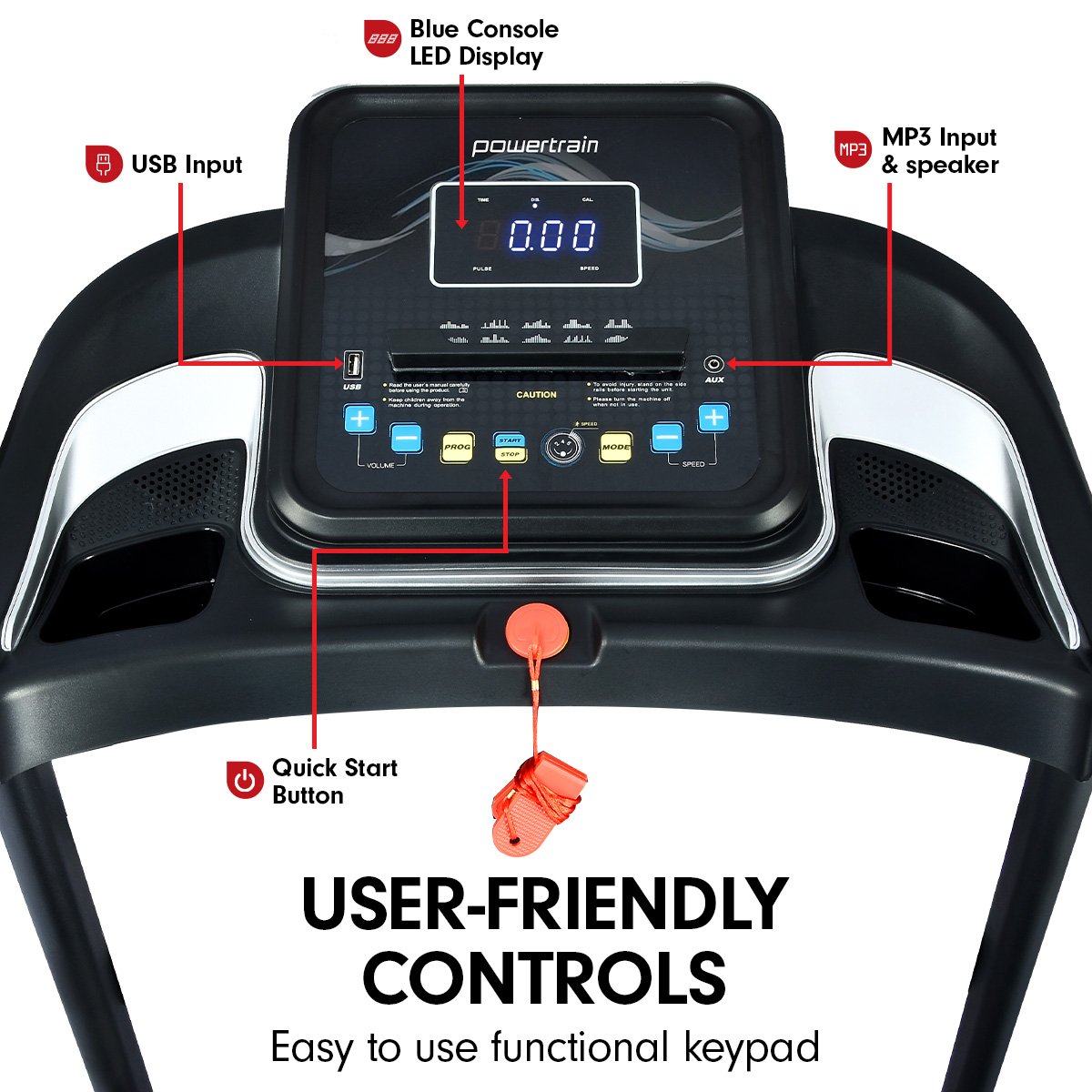 cardio MX1 Foldable Home Treadmill for Cardio Jogging Fitness