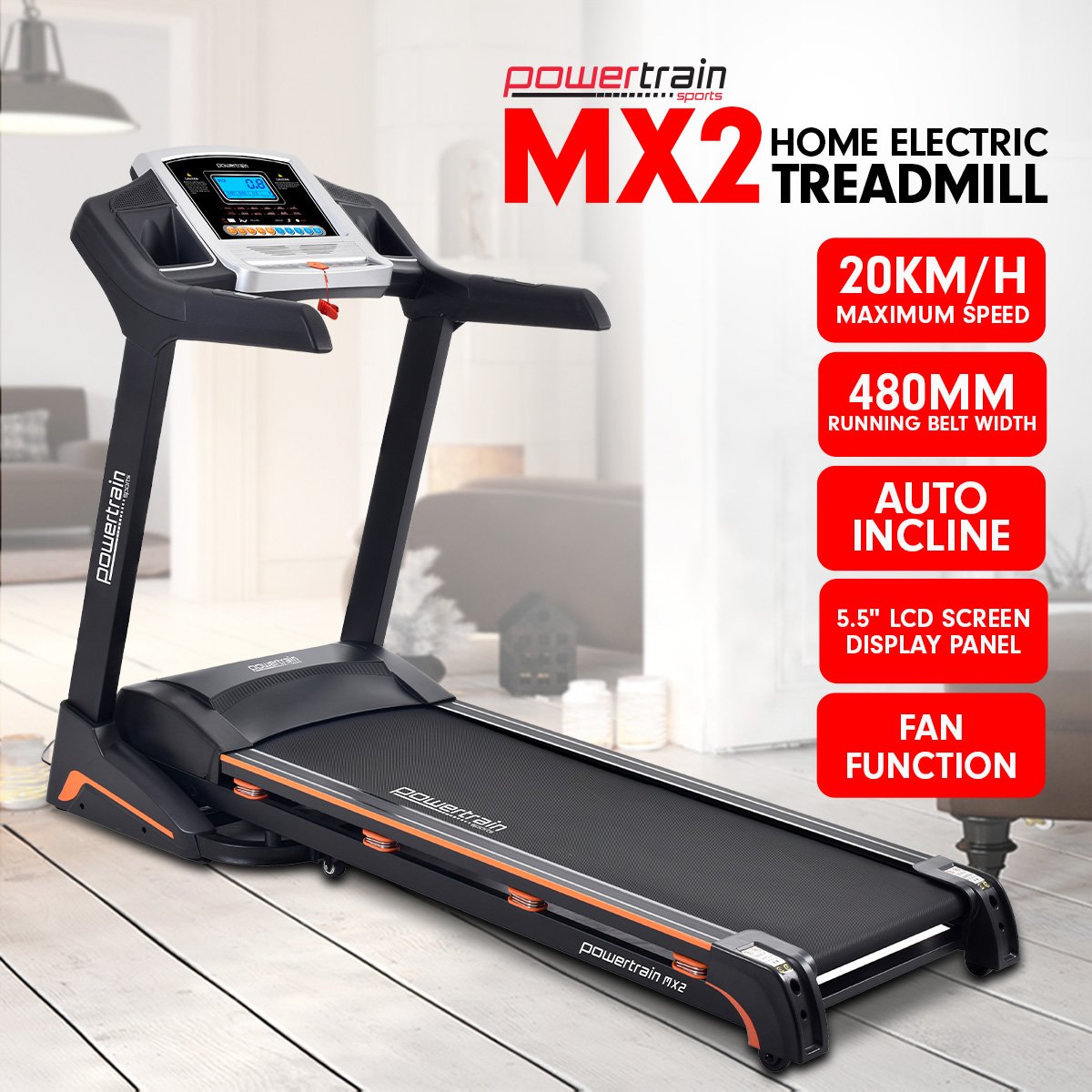 cardio MX2 Foldable Home Treadmill Auto Incline Cardio Running
