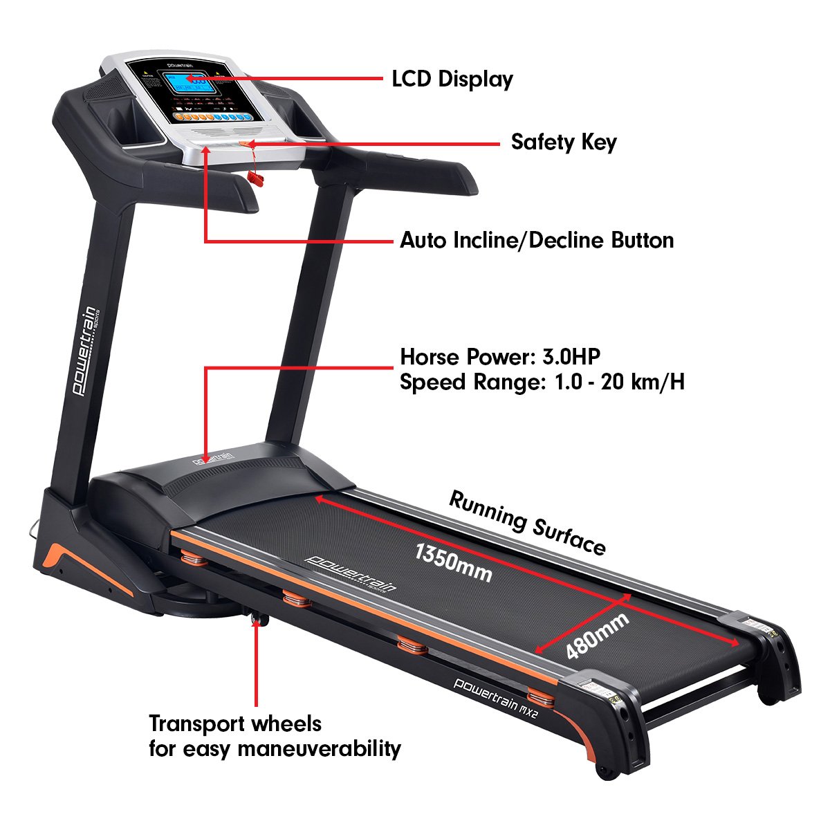 cardio MX2 Foldable Home Treadmill Auto Incline Cardio Running