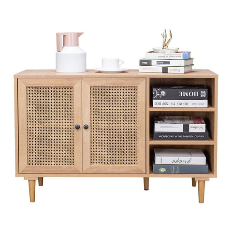 Natura Rattan Buffet Sideboard Storage Cabinet Hallway Table 2 Doors 3 Shelves