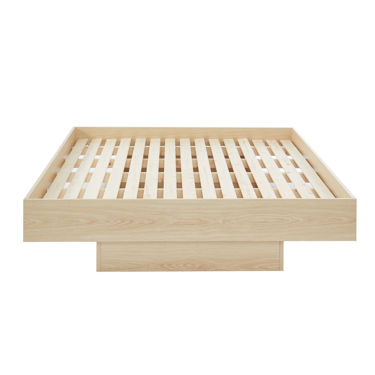 Furniture > Bedroom Natural Oak Wood Floating Bed Base Double