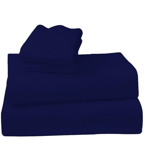 Navy Cotton microfibre 1000TC 4pc Queen sheet set