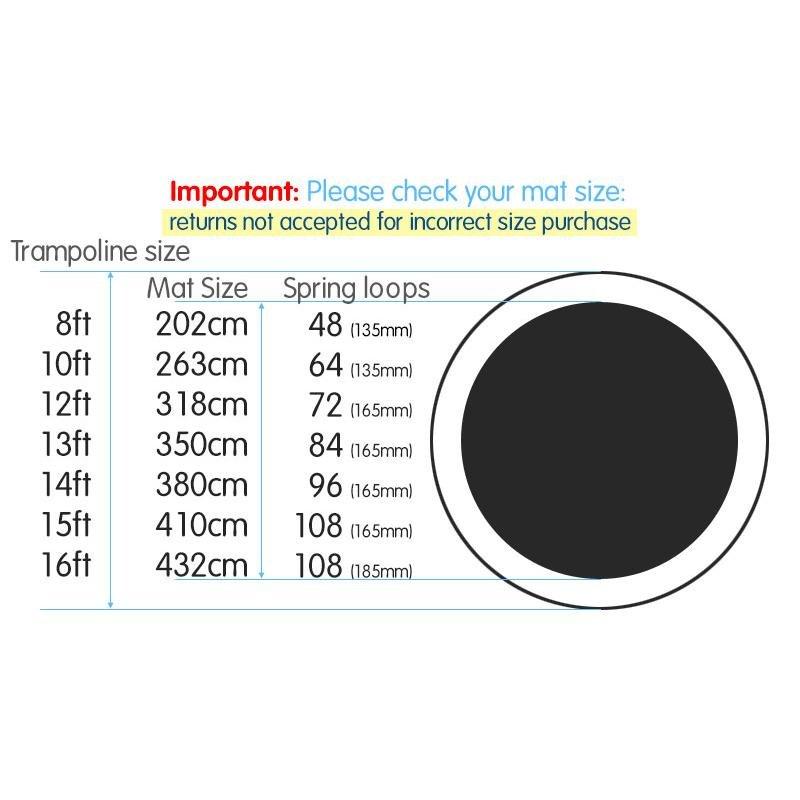 New 12ft Replacement Trampoline Mat Jumping Round Outdoor Spring Loops